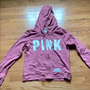 Pink size large zip-up sweatshirt